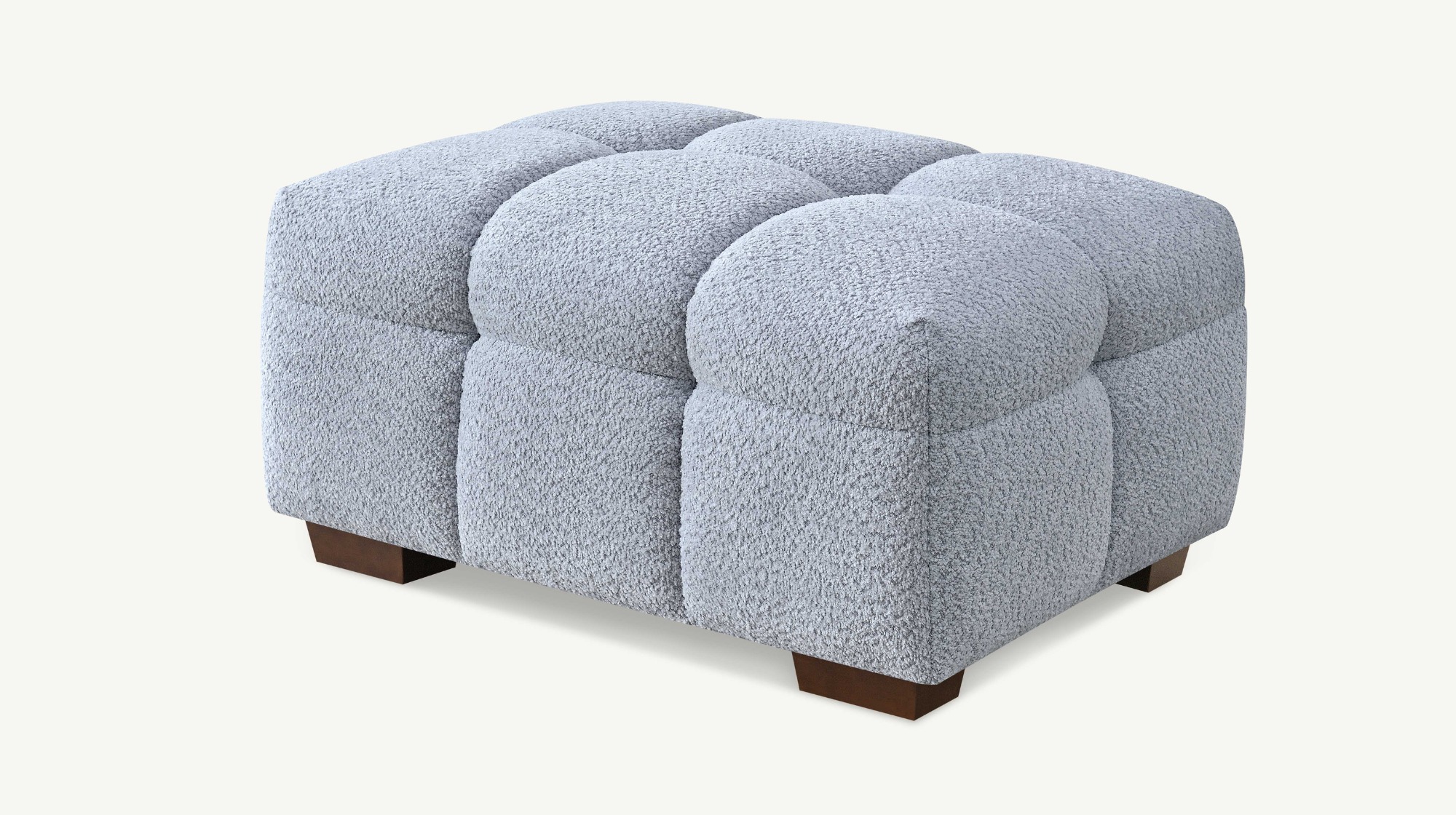 Harlem Footstool in Pearl Boucle Fabric