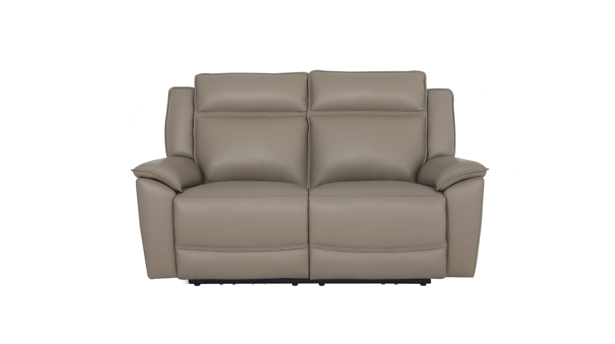 Melina 3 & 2 Seater Sofa Top Grain Taupe Leather Recliner