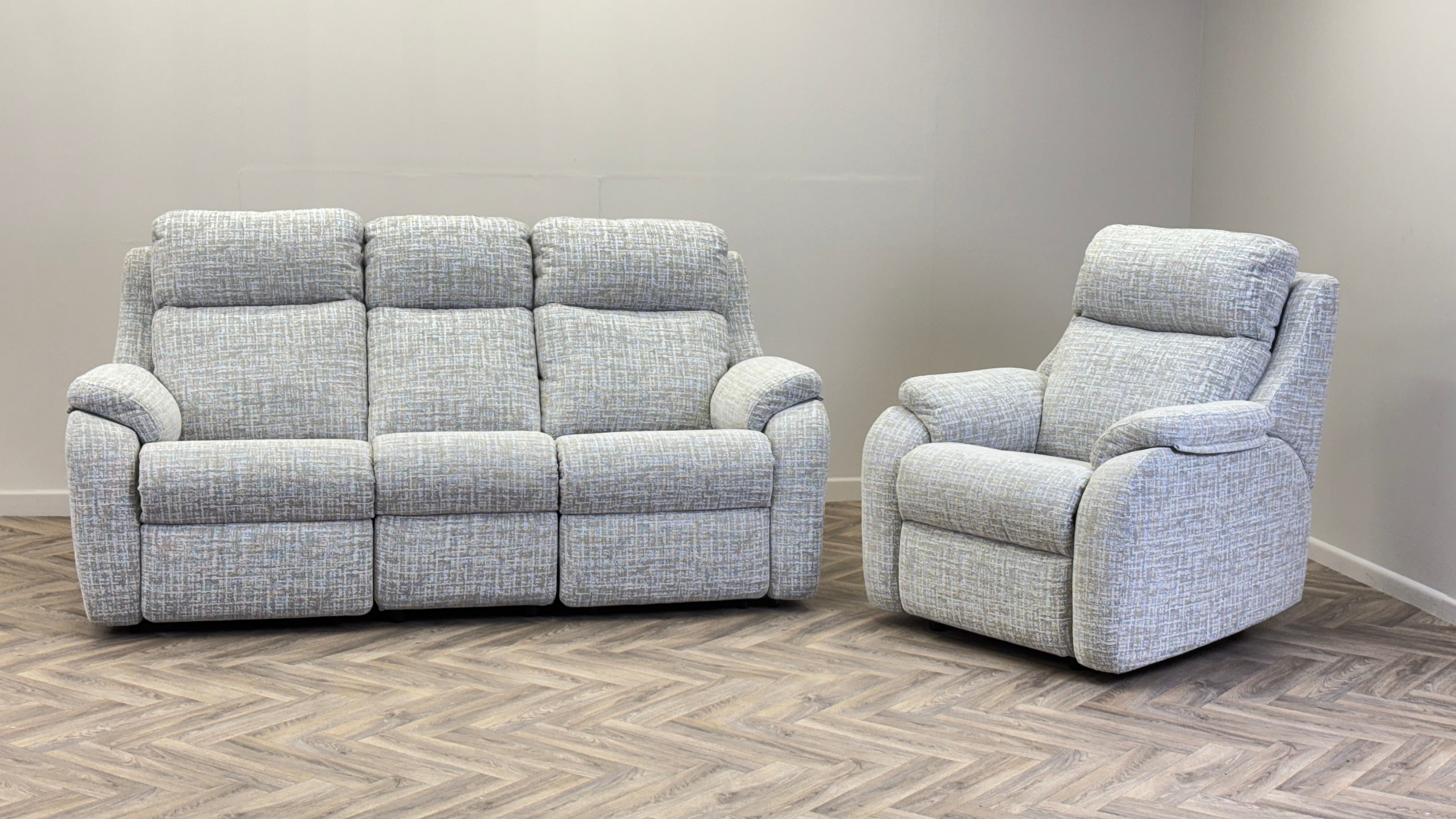 G Plan 3 Seater Sofa Power Recliner & Arm Chair Fabric