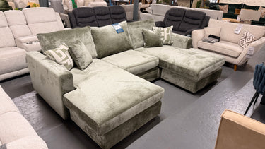 Reeva 3 Seater Double Chaise U Shape Sofa - Clearance Ex Display