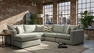 Reeva Large Corner Chaise Modular Fabric Sofa Group