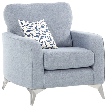 Amelia Compact Corner Chaise Fabric Sofa + Arm Chair