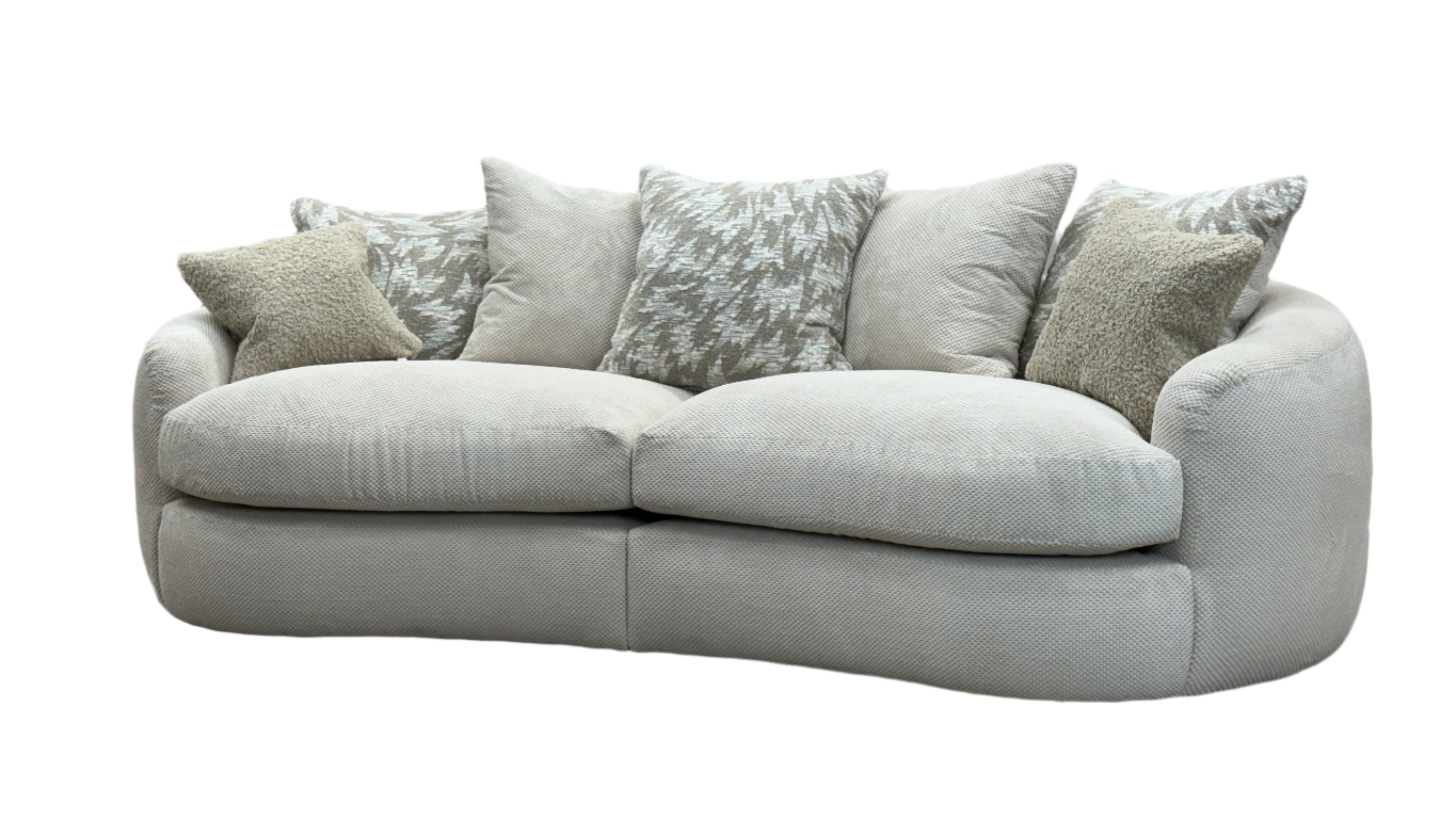 Lowry 3 Seater Fabric Sofa Curved