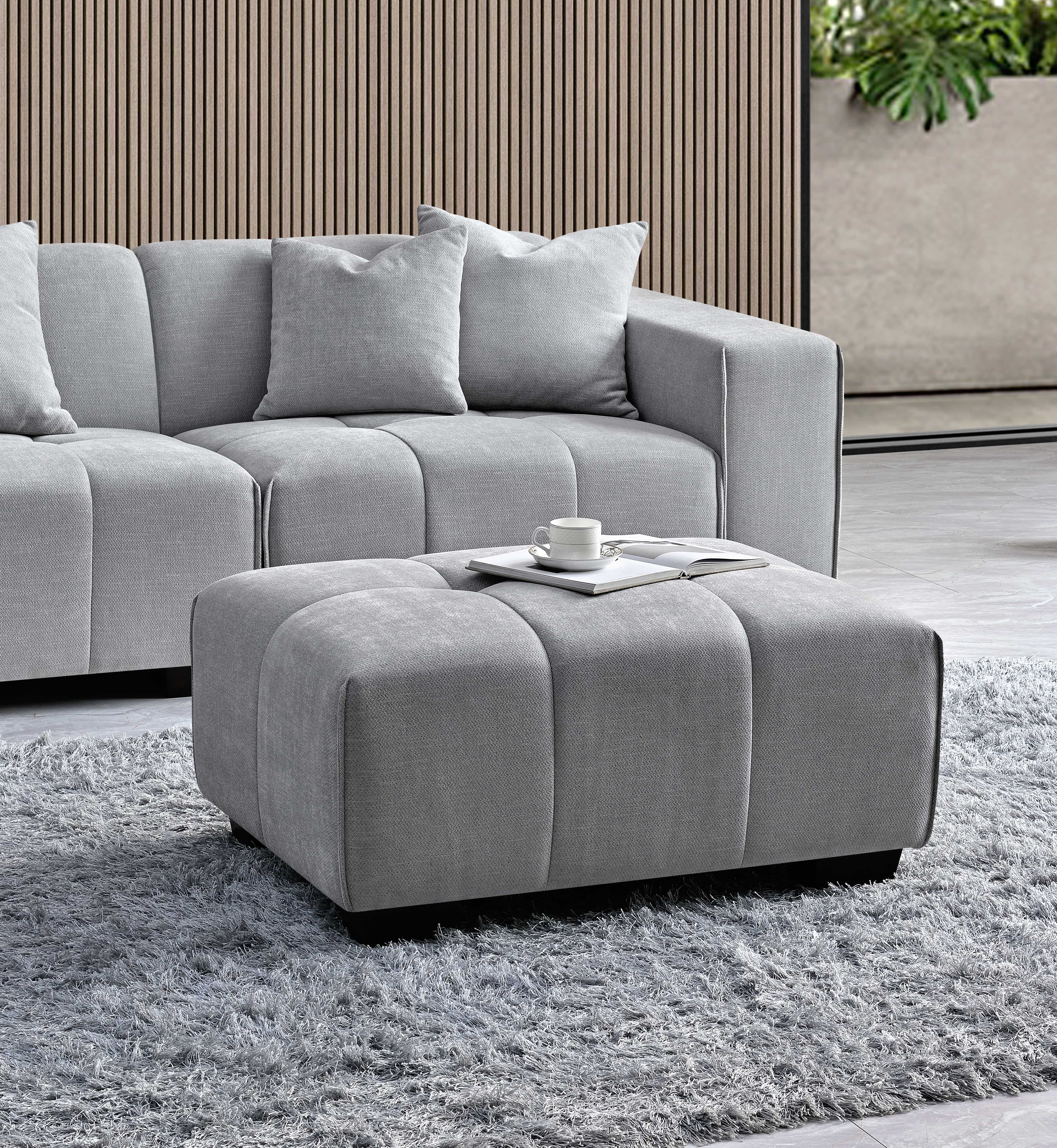 Leo Corner Chaise Sofa in Cloudy Grey Boucle - Lux Collection