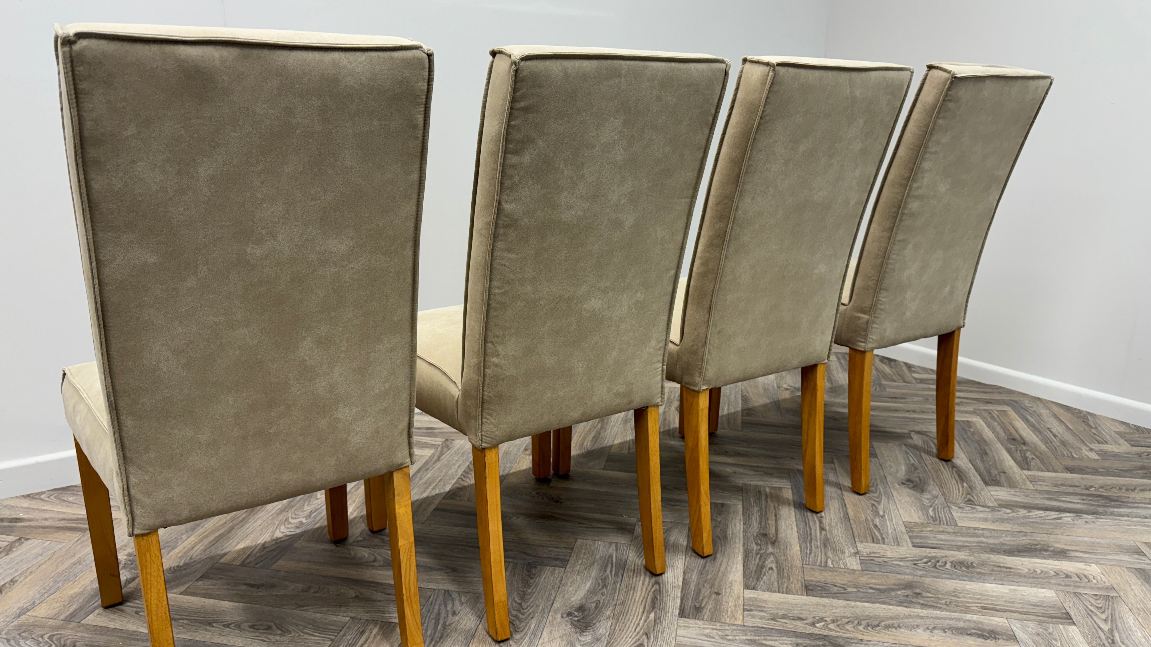 Faux Suede Dining Chairs x4