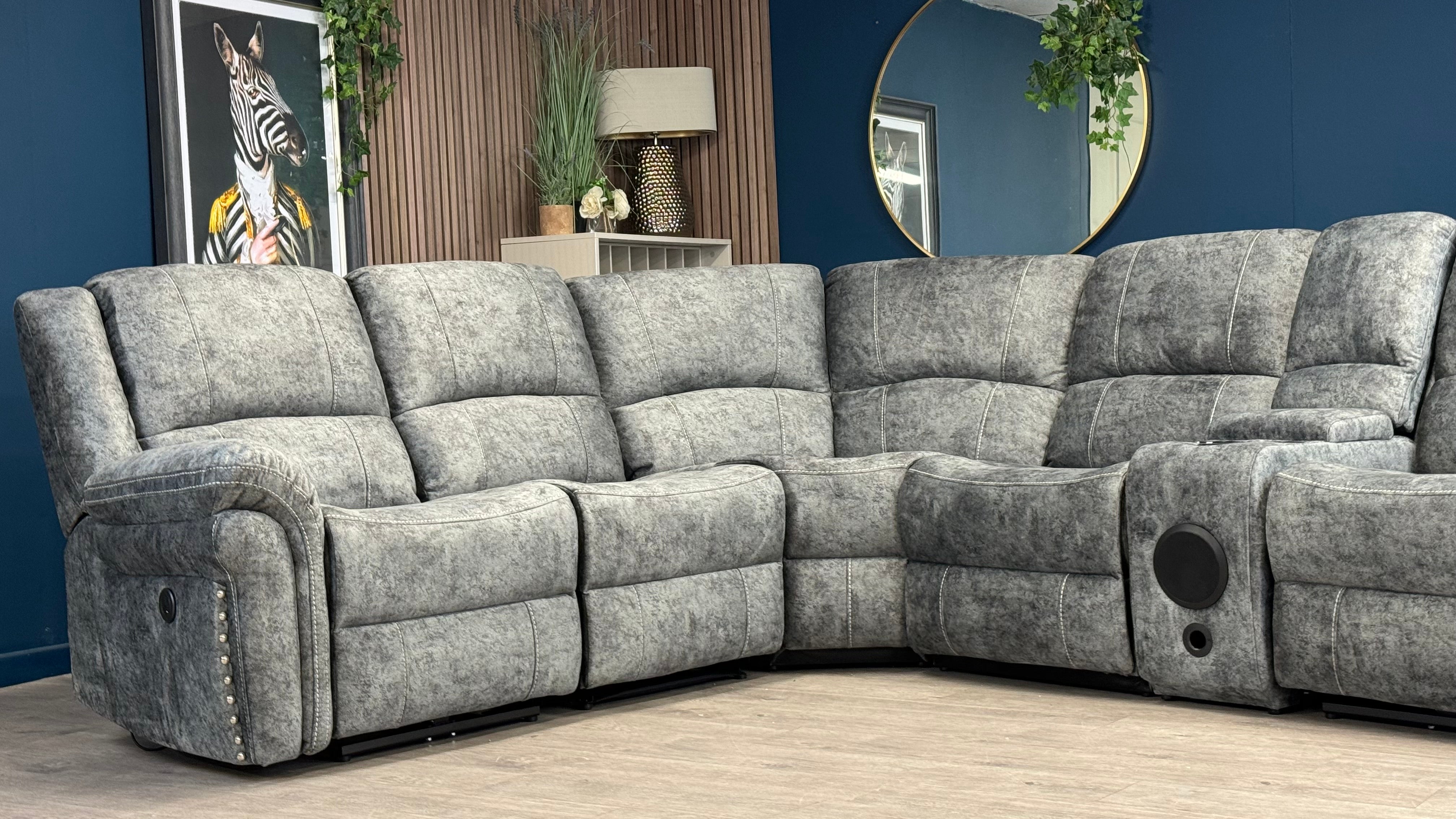 Infinity Modular Power Recliner & Console Corner Fabric Sofa