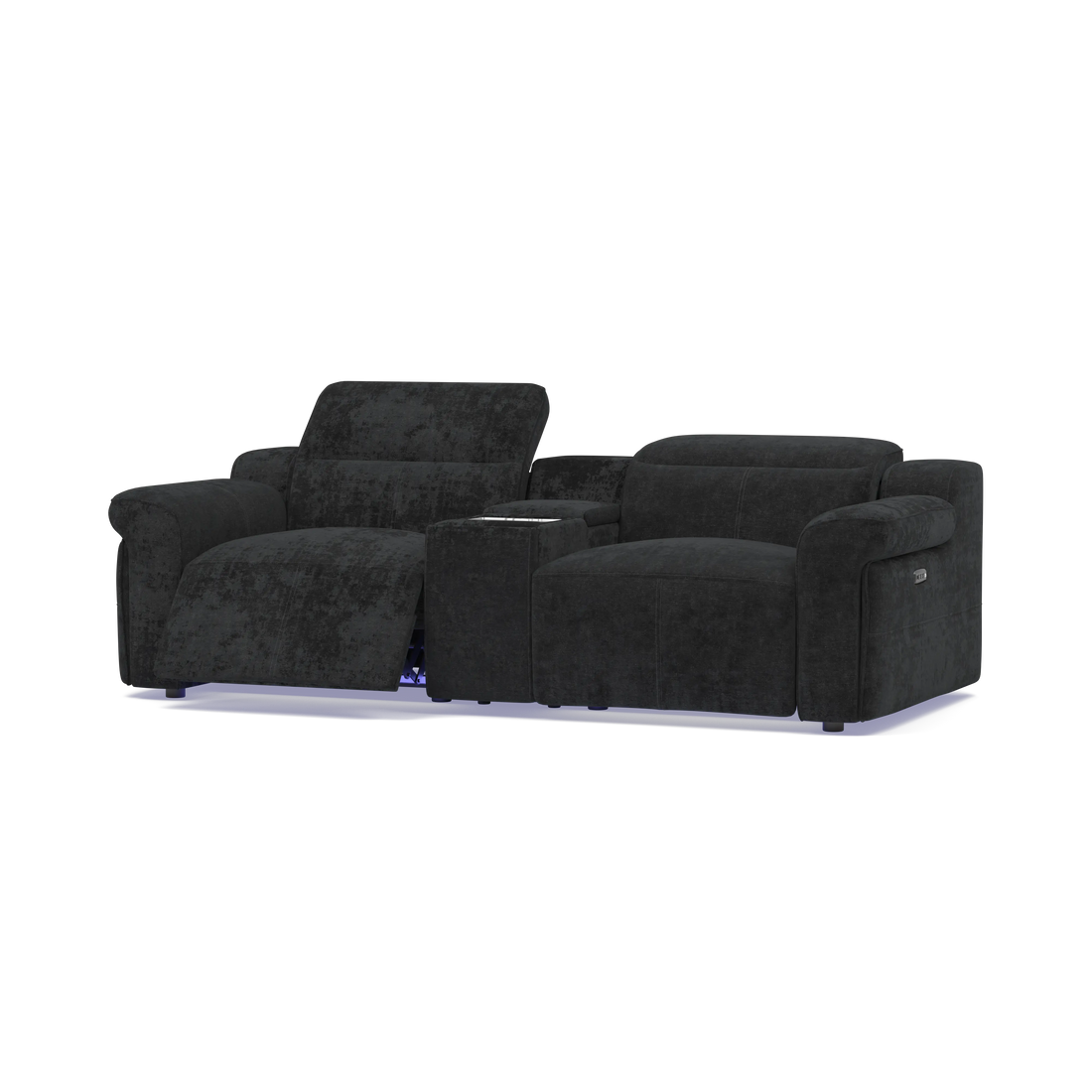 Empire 3 Seater Tech Cinema Console Sofa w/ Power Recliner & Headrest