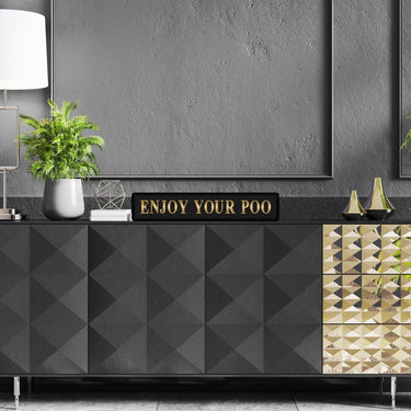 Enjoy Your Poo Street Sign - Black & Gold