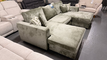 Reeva 3 Seater Double Chaise U Shape Sofa - Clearance Ex Display