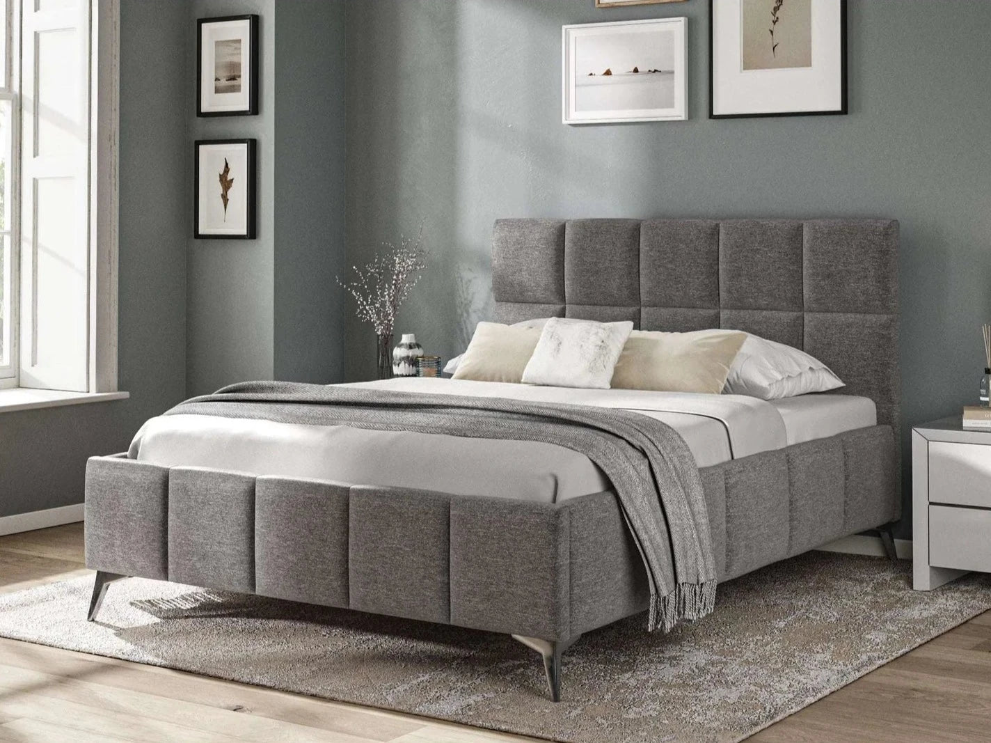 Demure Fabric Bed Frame Upholstered Fabric Collection