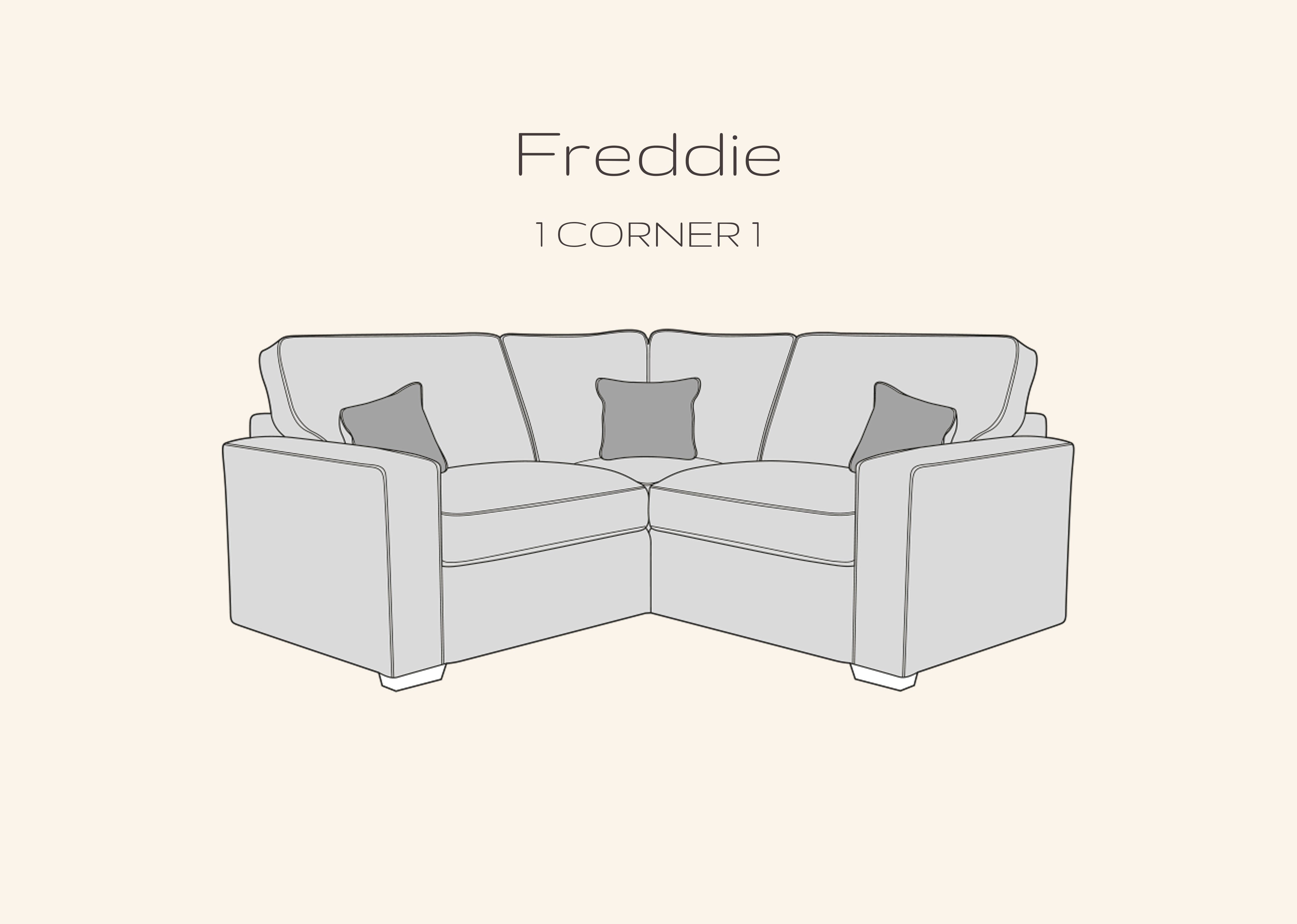 Freddie 1 Corner 1 Fabric Sofa - Made To Order