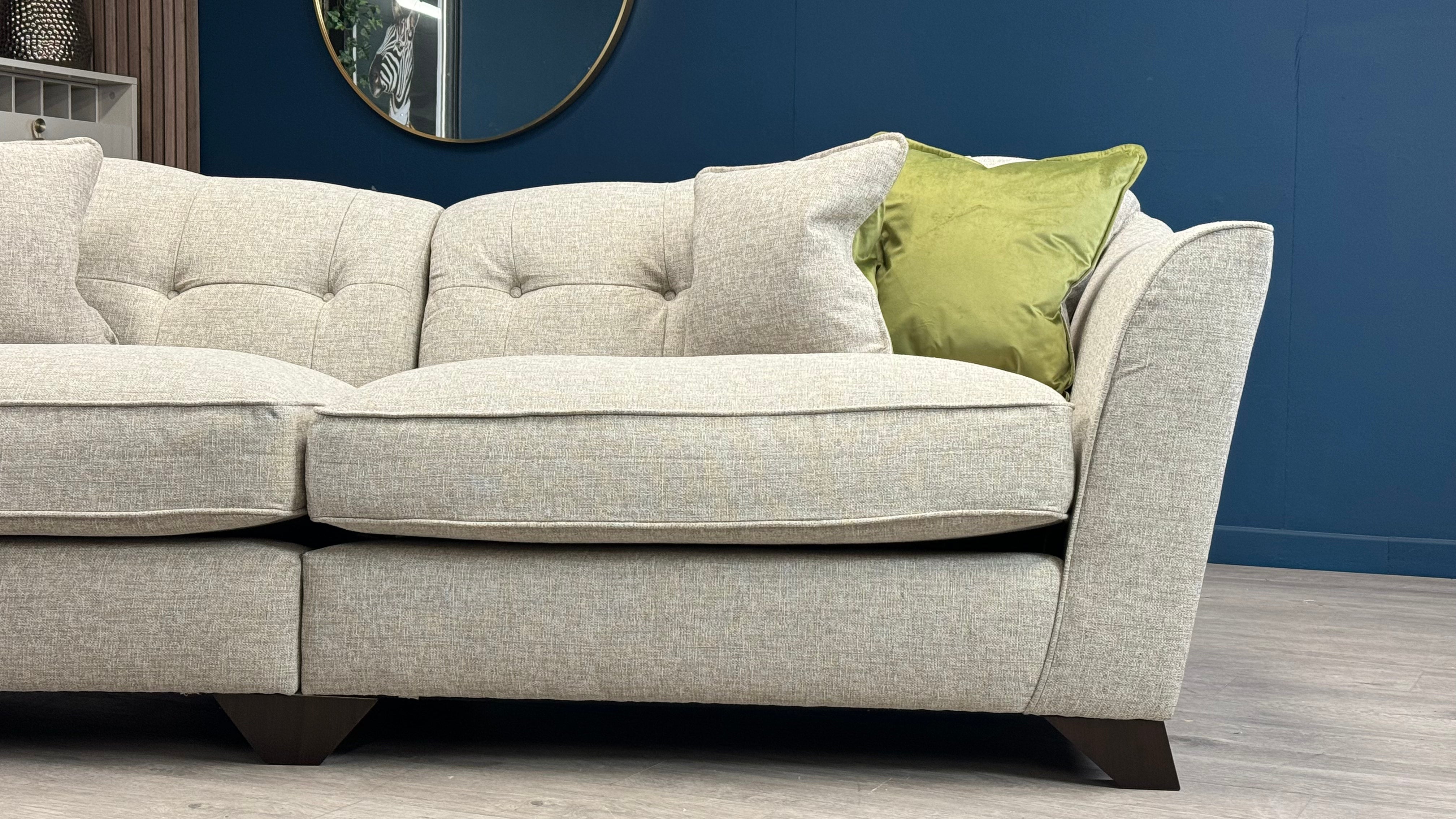 Bartelli 4 Seater Split Alpha Natural Fabric Sofa