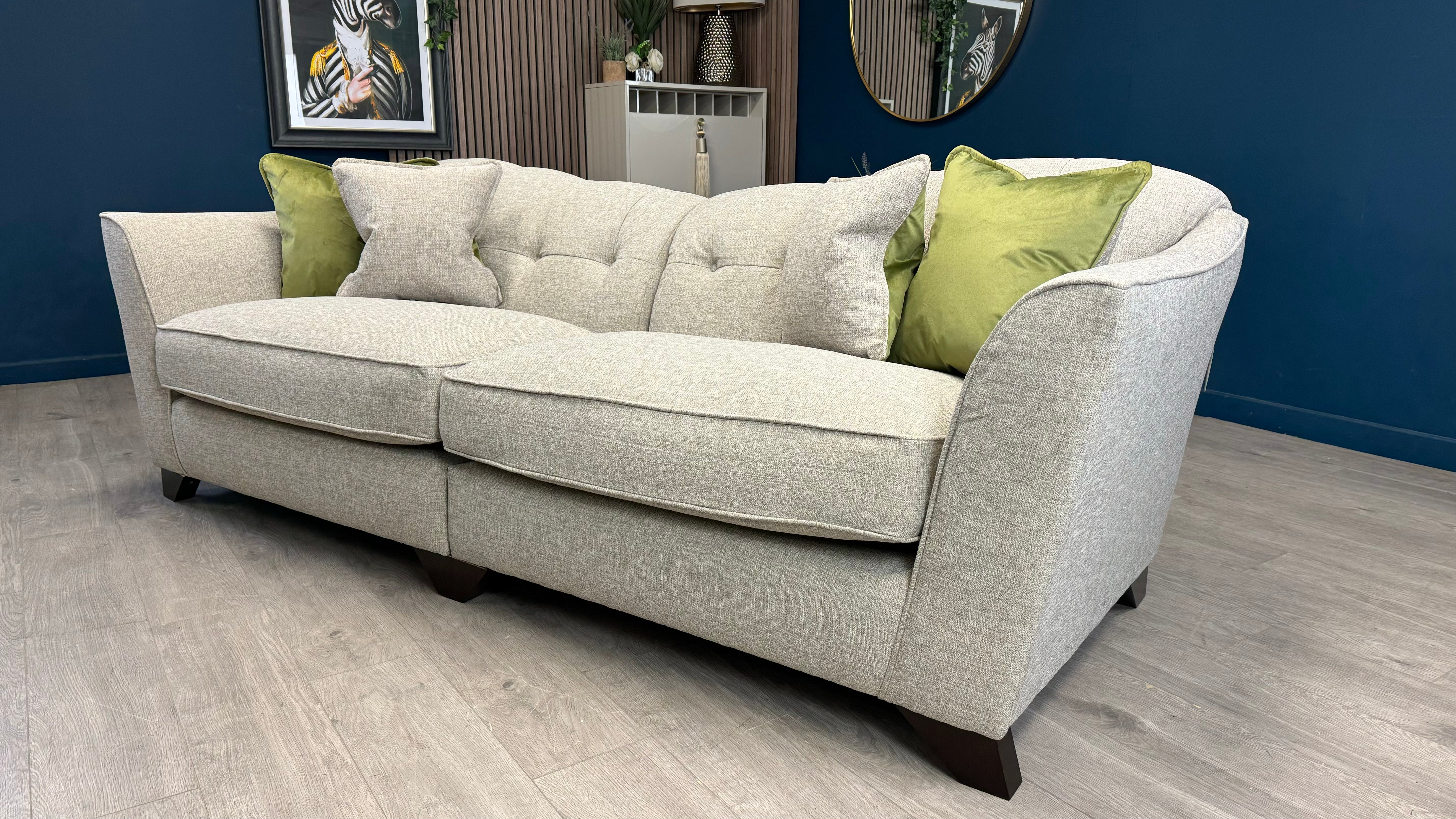 Bartelli 4 Seater Split Alpha Natural Fabric Sofa