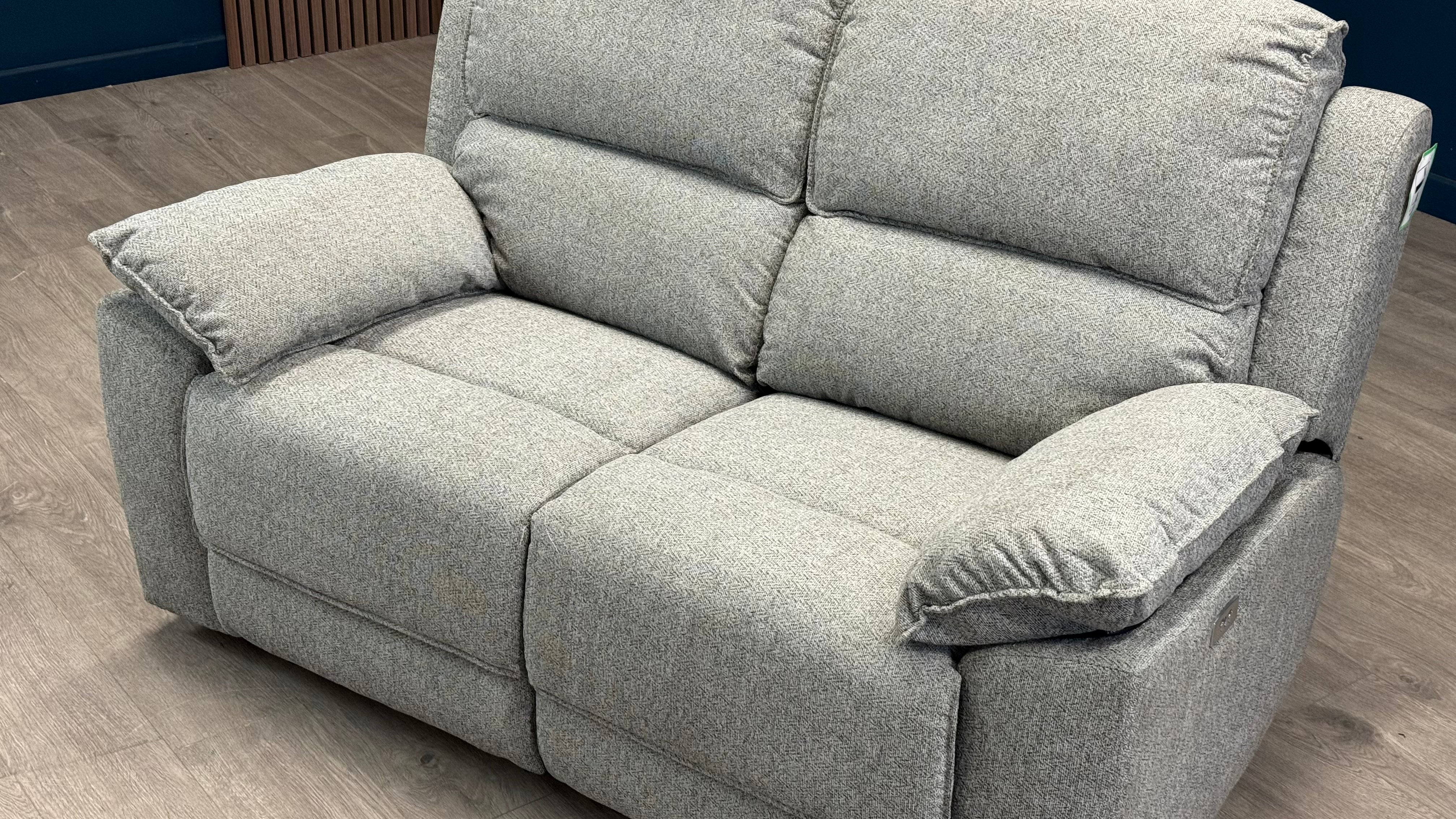 Goodwood 2 Seater Fabric Power Recliner Sofa - Oak Furnitureland