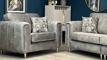 Roxy Day 4 Seater & Loveseat Grey Designer Fabric Sofa Set