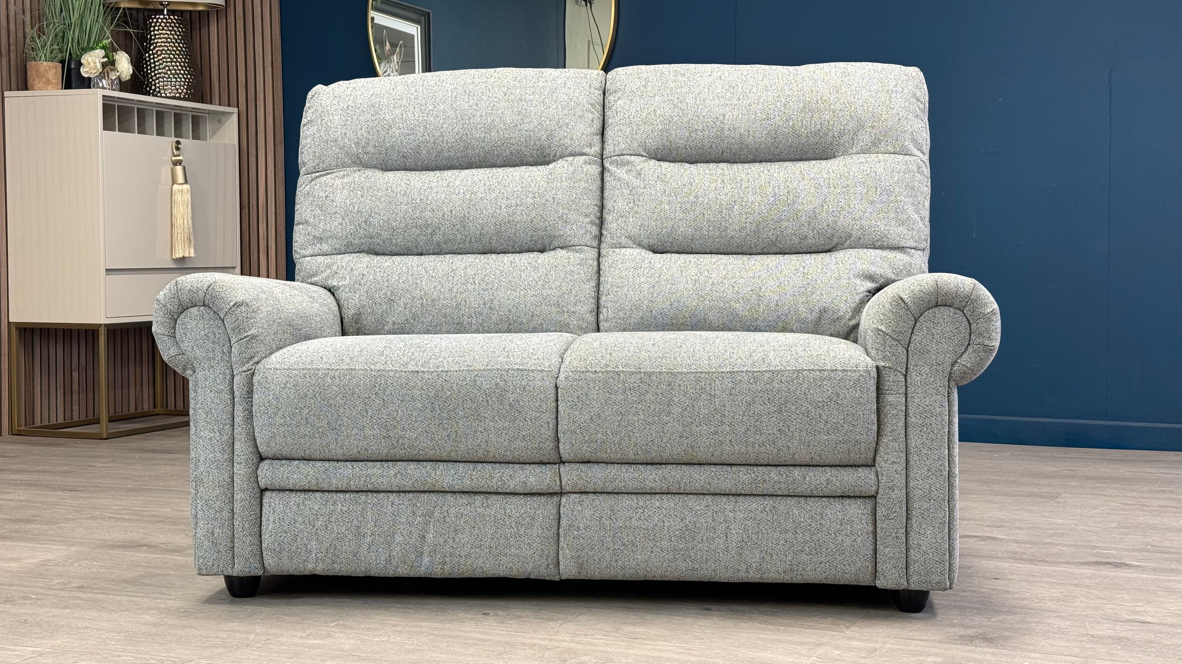 Eastbourne 2 Seater Fabric High Back Sofa - Oak Furnitureland