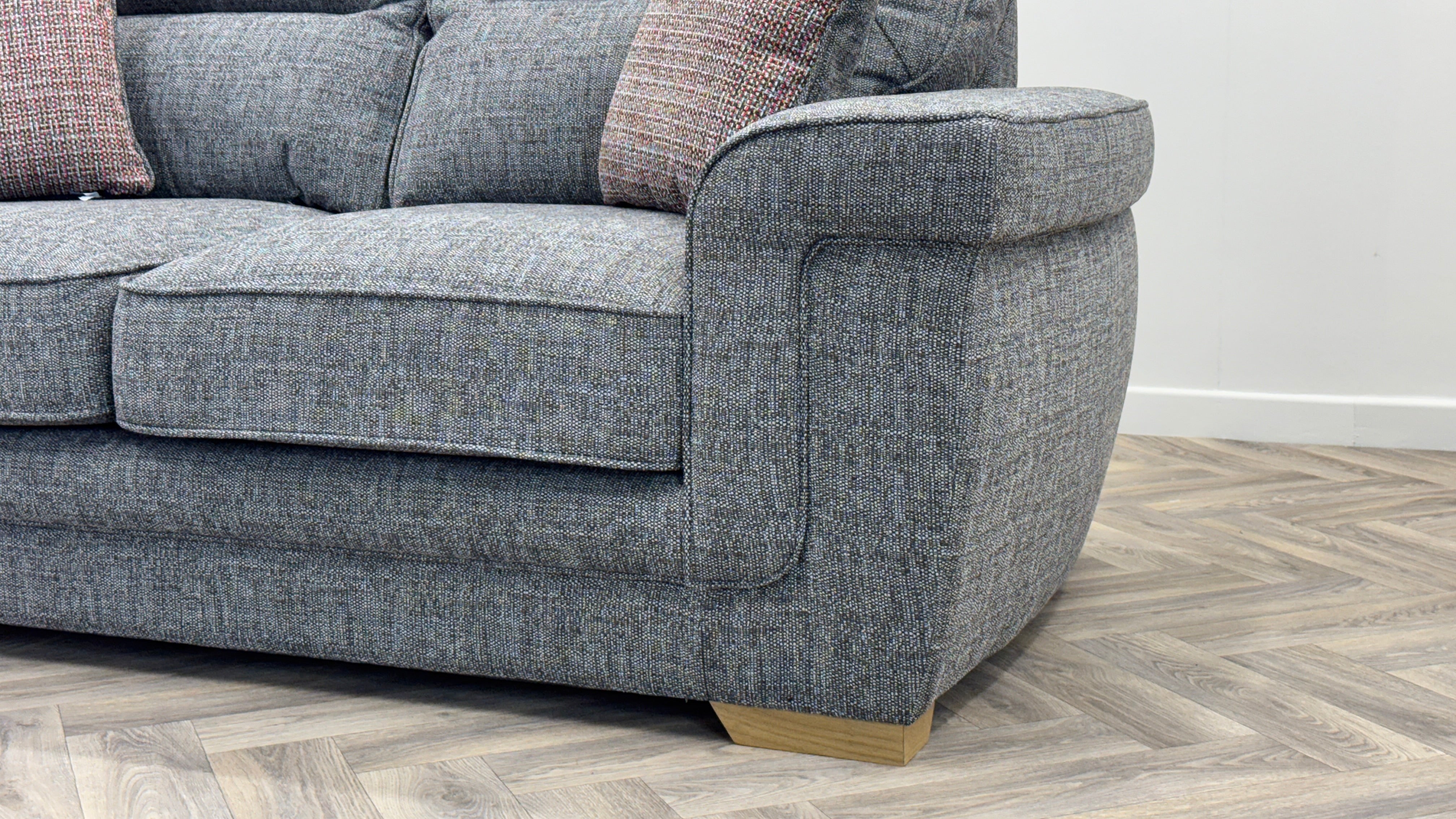 Kirby 3 Seater Sofa Charcoal Fabric