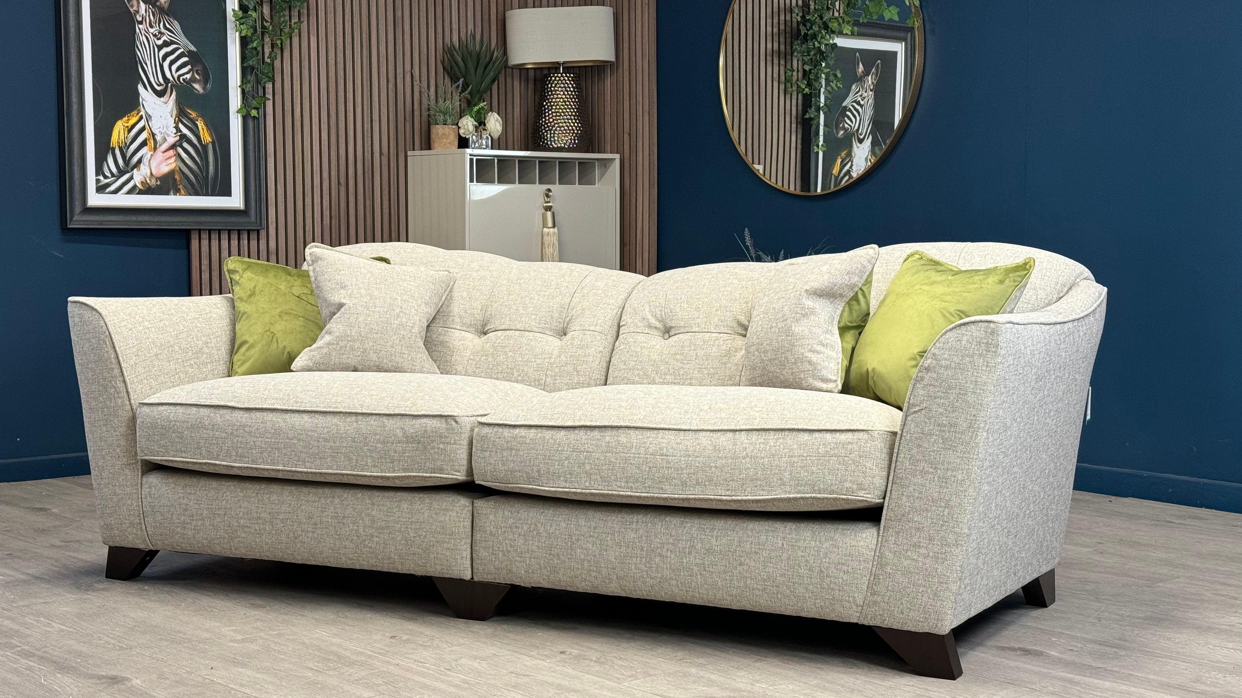 Bartelli 4 Seater Split Alpha Natural Fabric Sofa