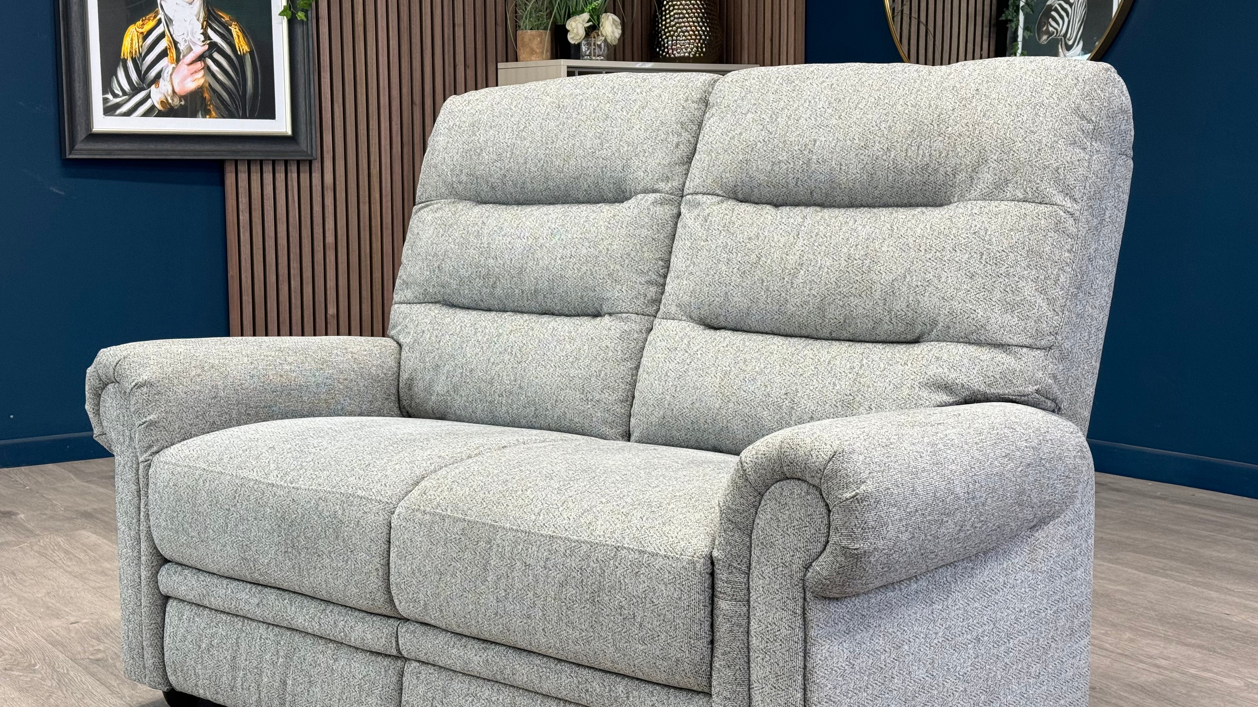 Eastbourne 2 Seater Fabric High Back Sofa - Oak Furnitureland