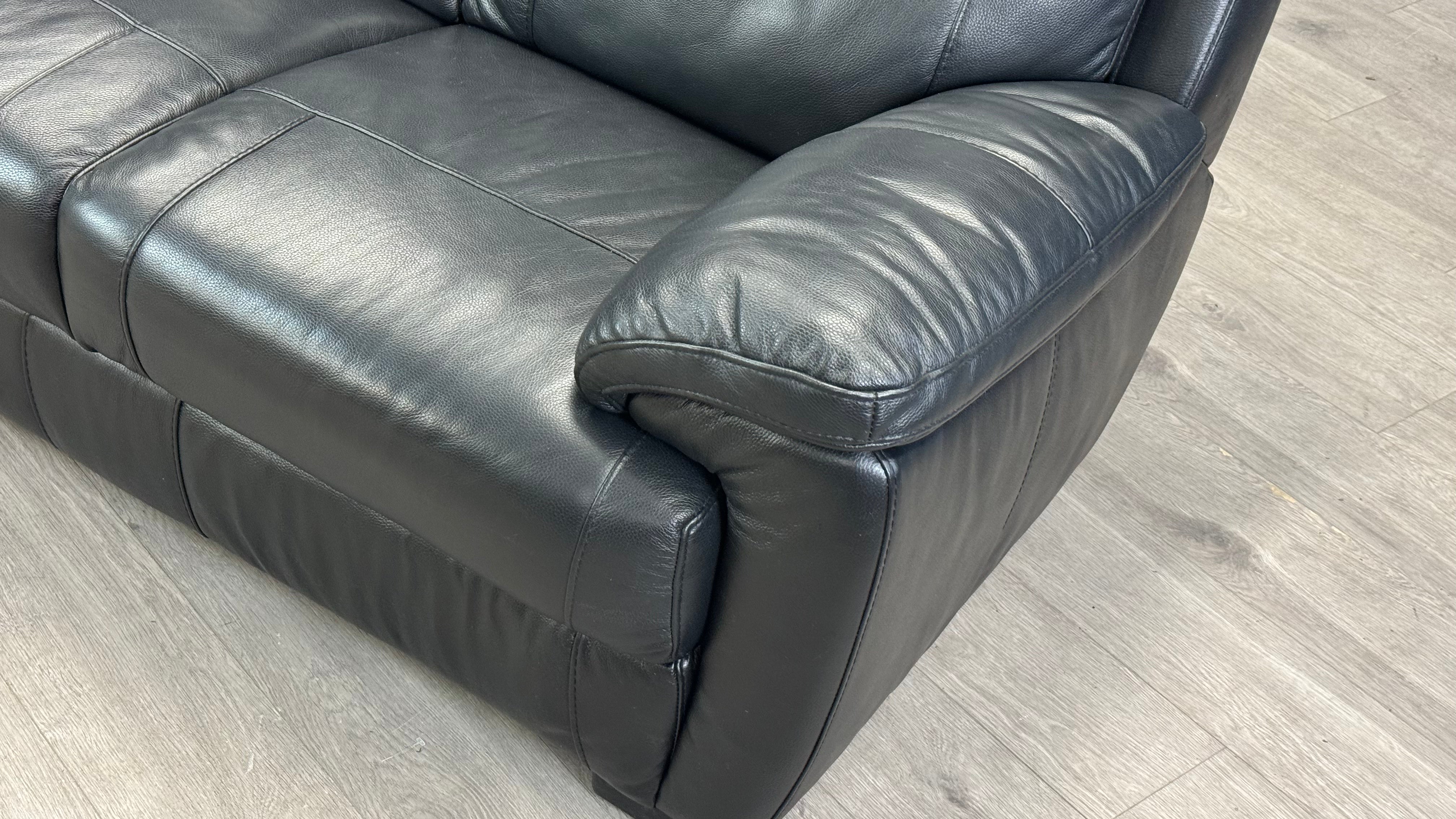 Grayson 2 Seater Black Leather Sofa