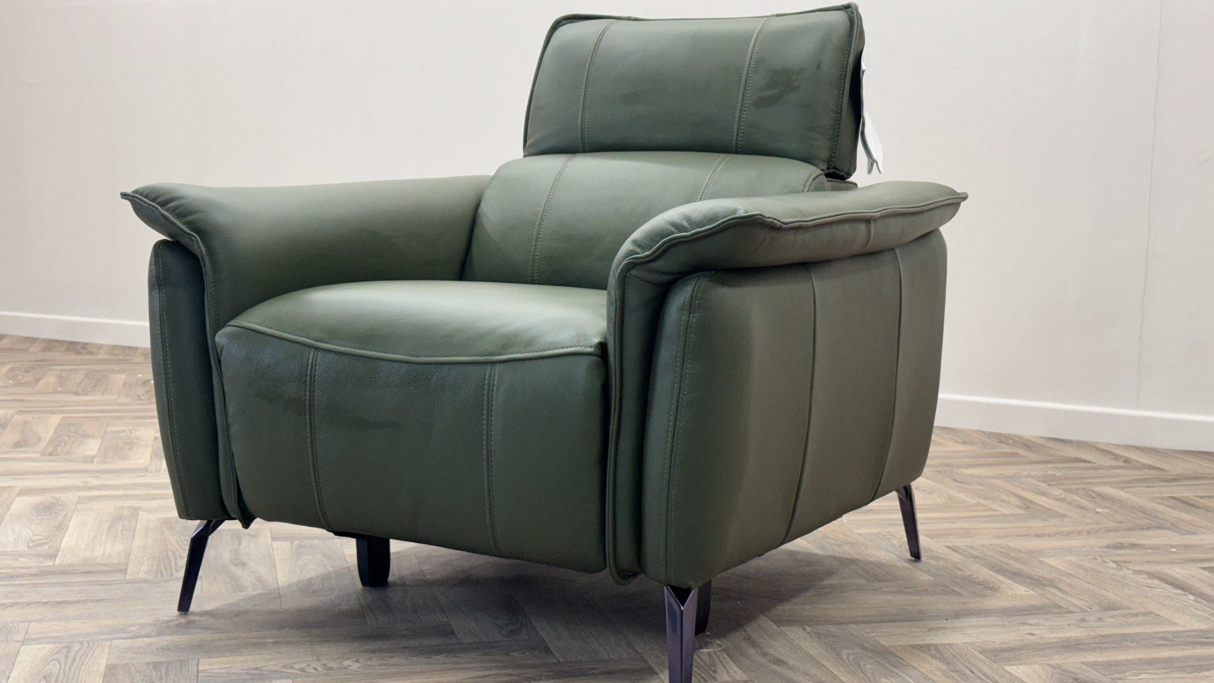 Furniture Village Green Chair Jude Green Leather Power Recliner