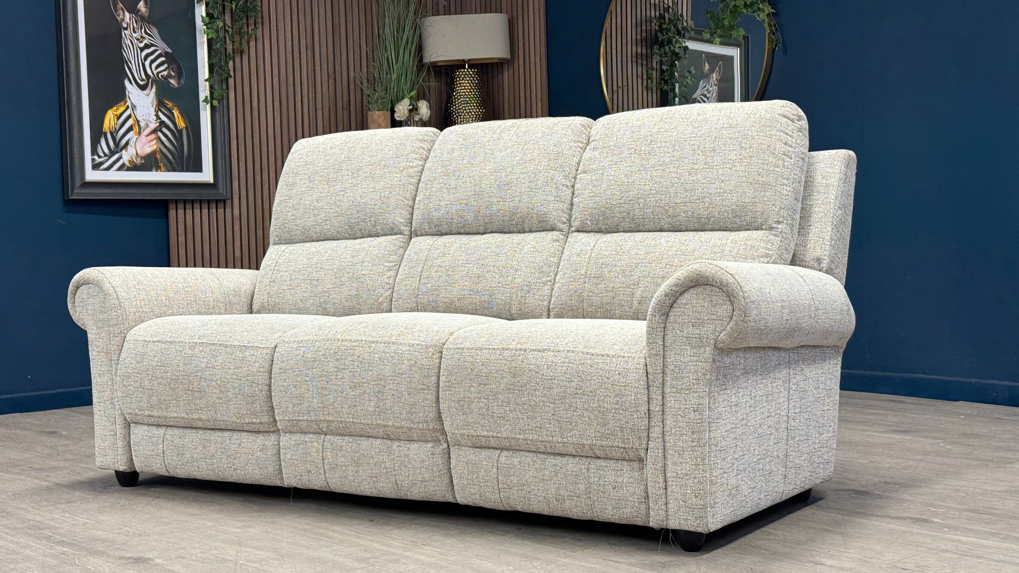 Colorado 3 Seater Fabric High Back Sofa - Oak Furnitureland