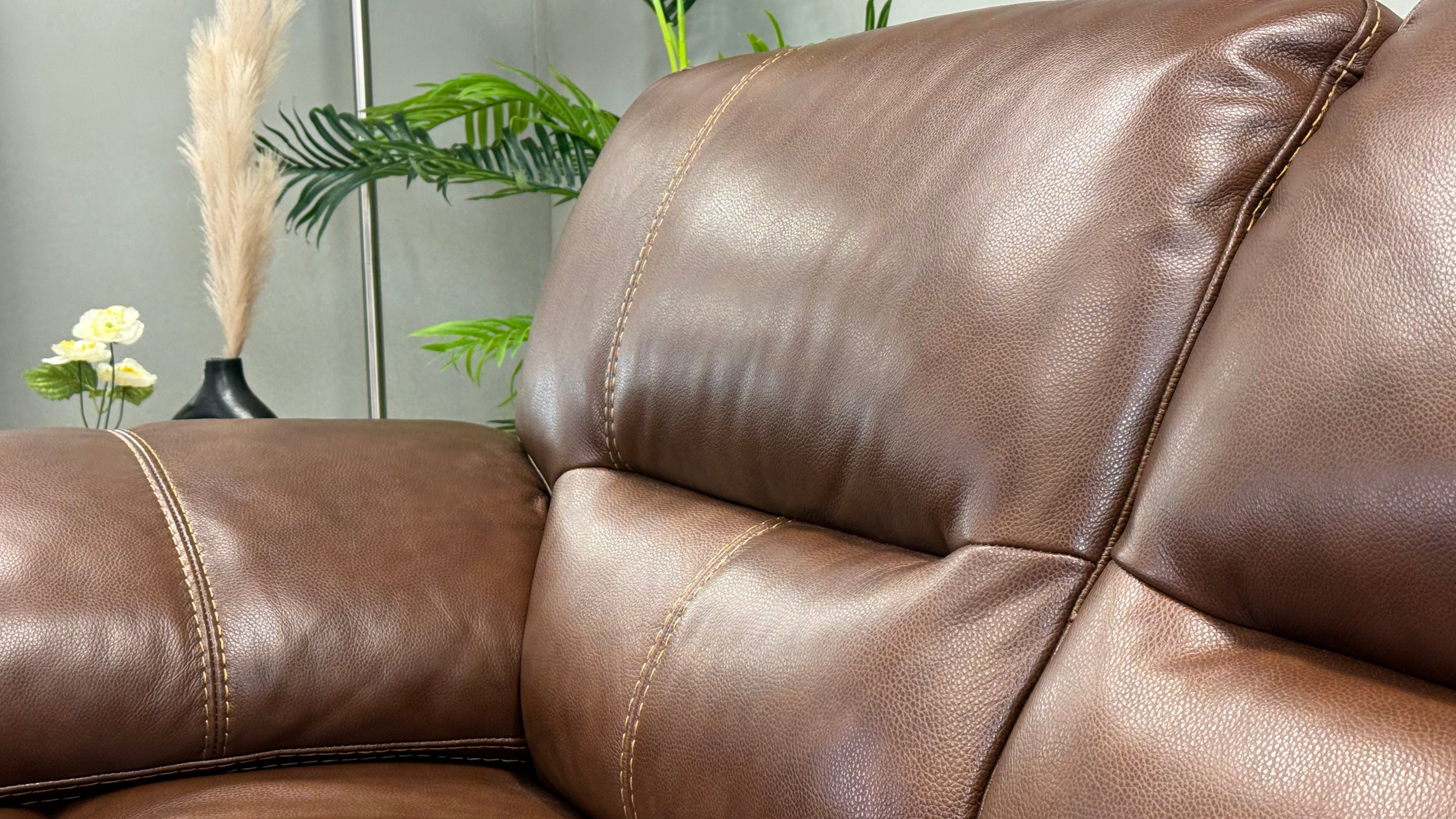 Arlington 2 Seater Tan Brown Leather Sofa - Oak Furnitureland