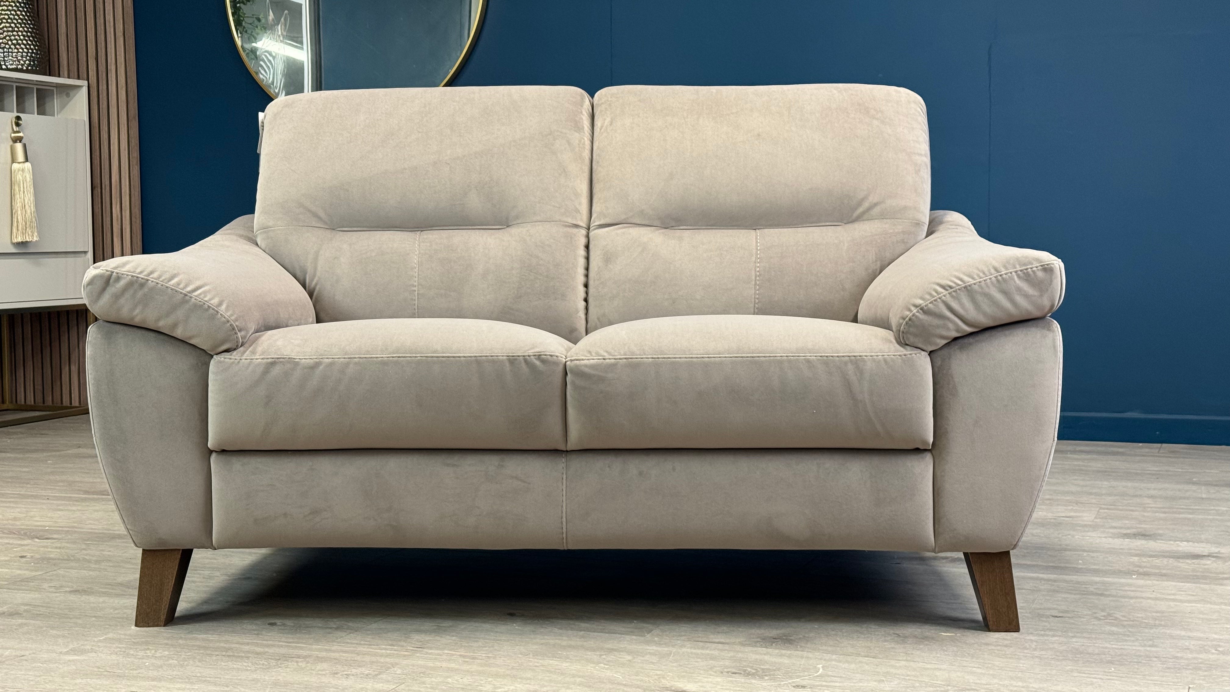 Salento 2 Seater Taupe Fabric Sofa - Oak Furnitureland