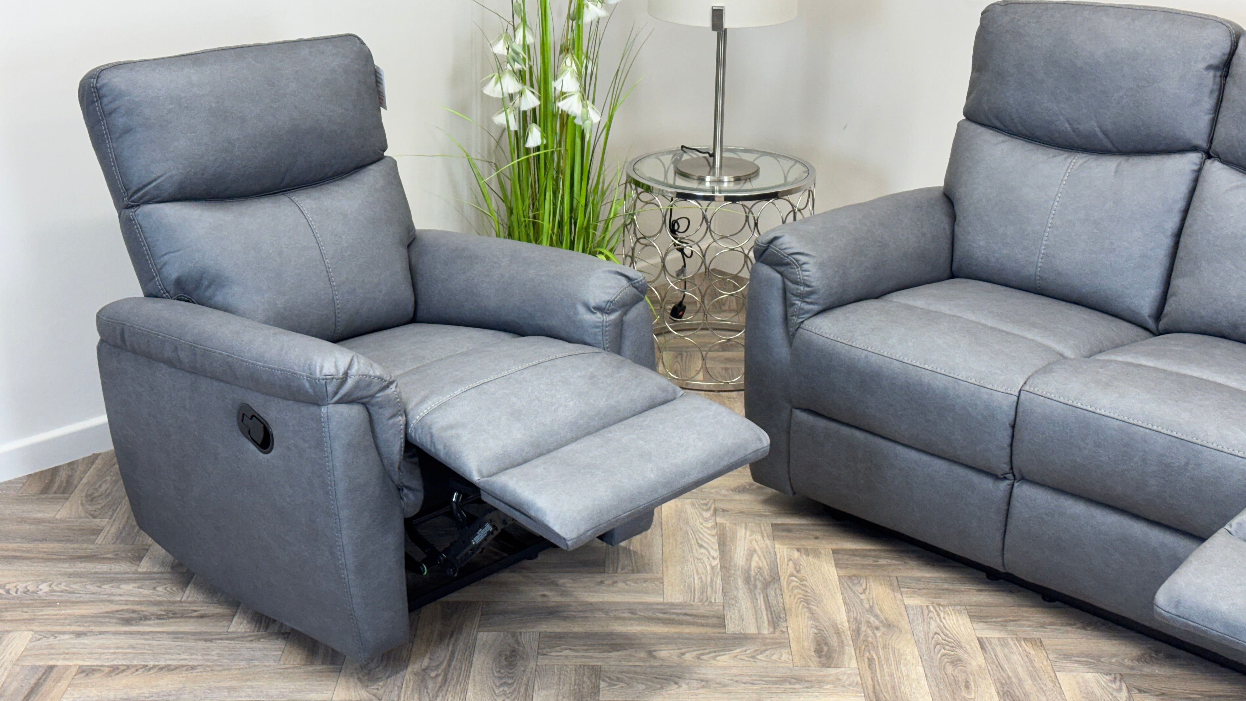 Leo 3 Seater & Chair Manual Recliner Sofa Set