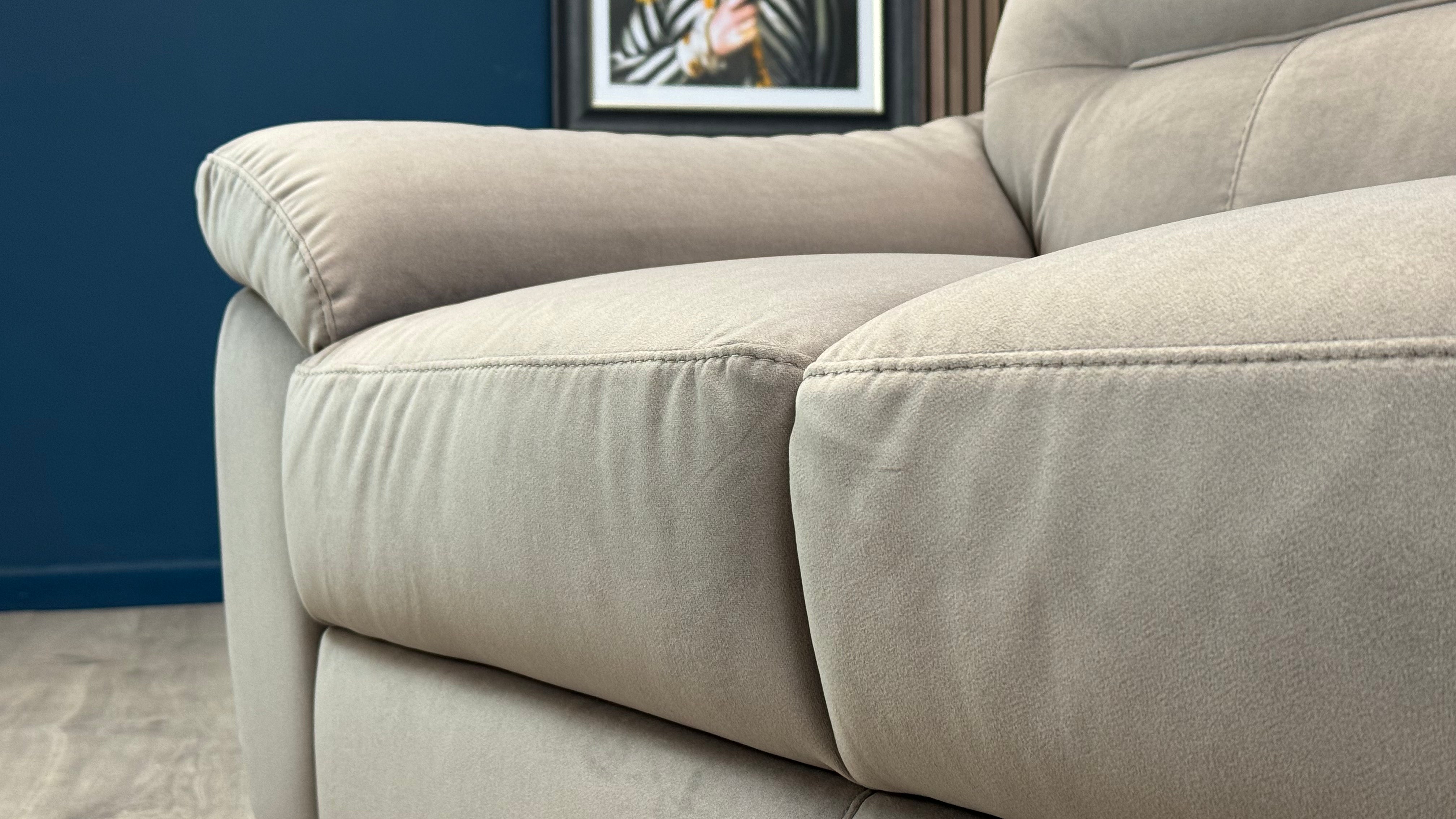 Salento 2 Seater Taupe Fabric Sofa - Oak Furnitureland