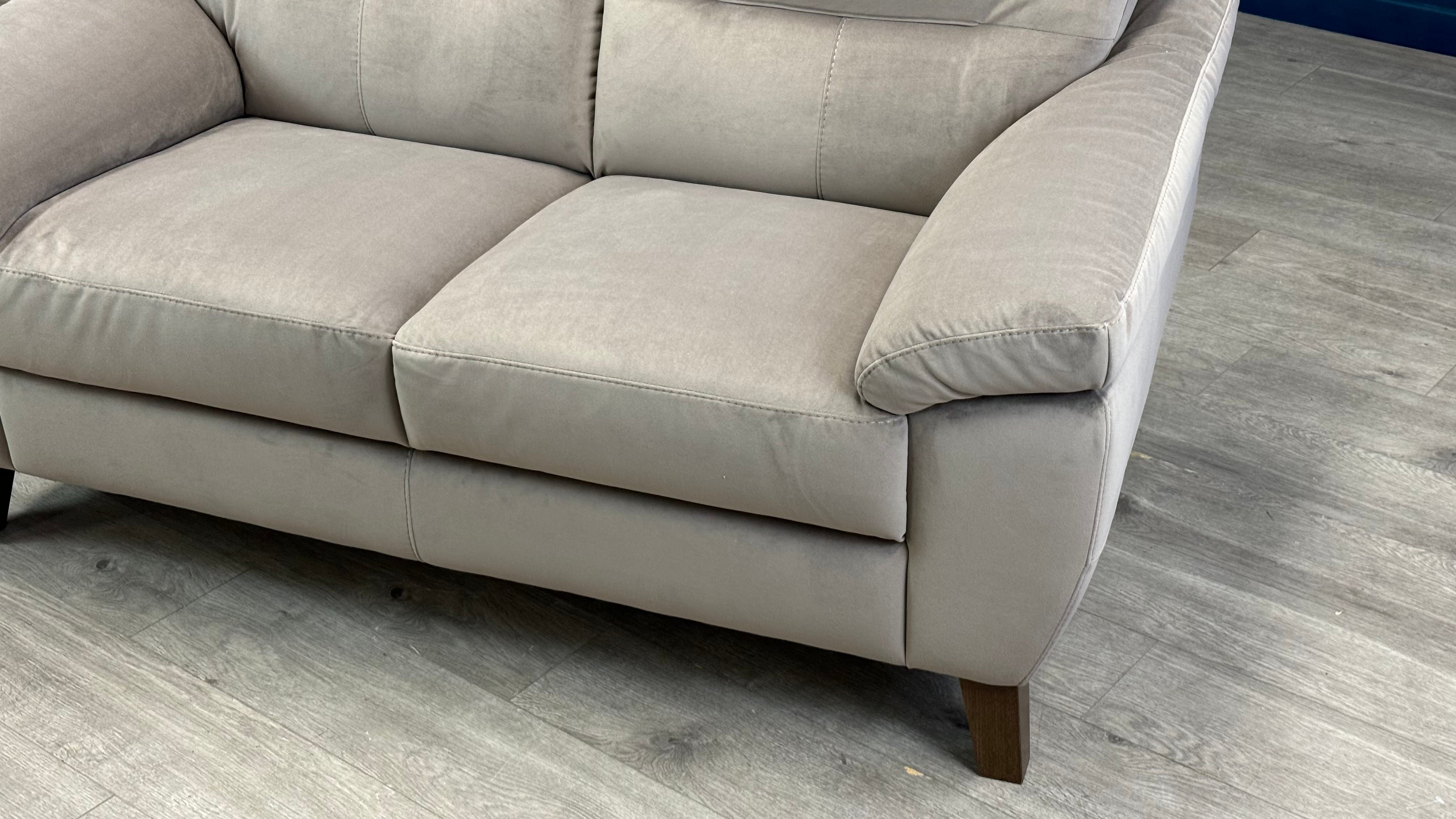 Salento 2 Seater Taupe Fabric Sofa - Oak Furnitureland