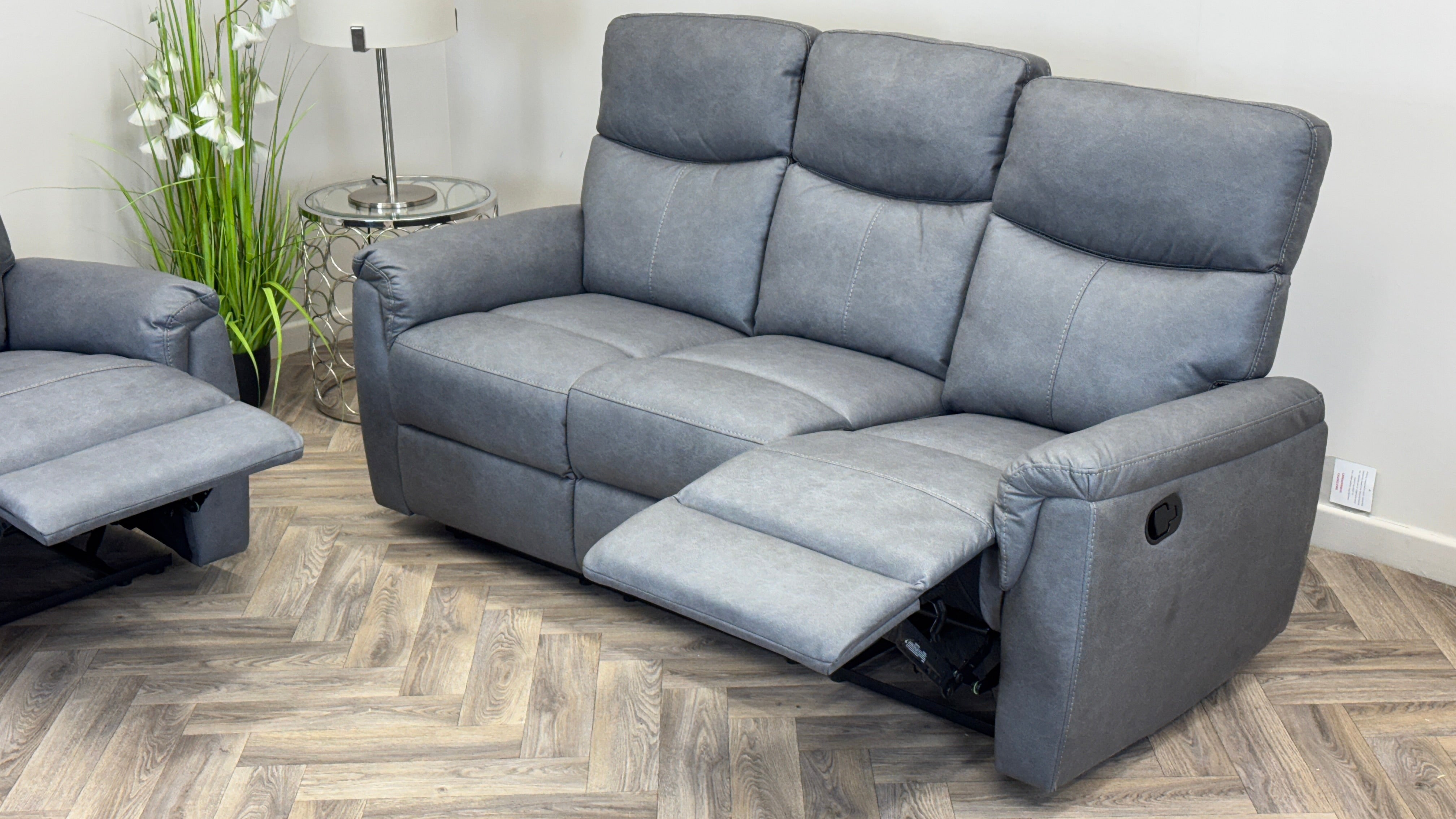 Leo 3 Seater & Chair Manual Recliner Sofa Set