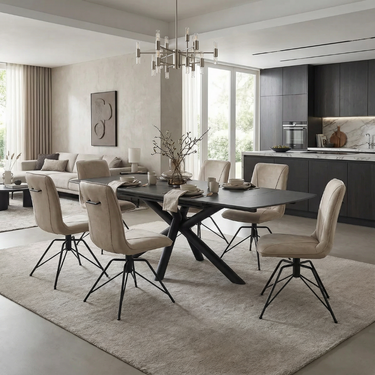 Avorio Taupe Swivel Base Dining Chair