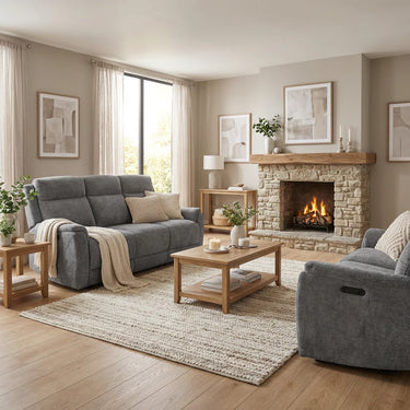 Carter 3 & 2 Seater Power Recliner Fabric Sofa Set