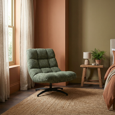 Chilham Multi Green Fabric Lounge Accent Swivel Chair