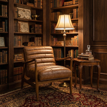 Club Leather Effect Tan Vintage Armchair