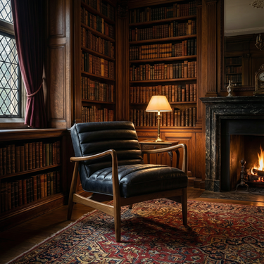 Club Leather Effect Black Vintage Armchair