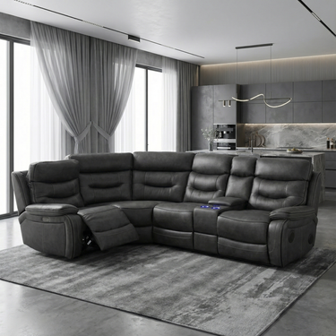 Warwick Tech Power Recliner Corner Sofa W/ Speakers, Tech Console, Chargers