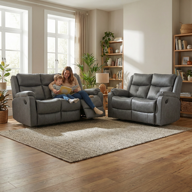 Belfry 3 & 2 Seater Compact Manual Recliner Set - Clearance