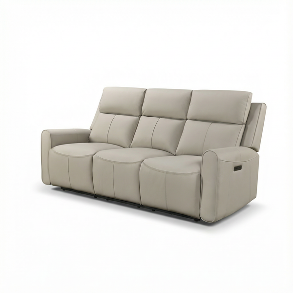 Archer 3 Seater Leather Power Recliner Sofa