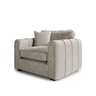 Roxy Night Chair in soft beige upholstery with plush cushion and wide armrests, perfect for cozy living spaces.
