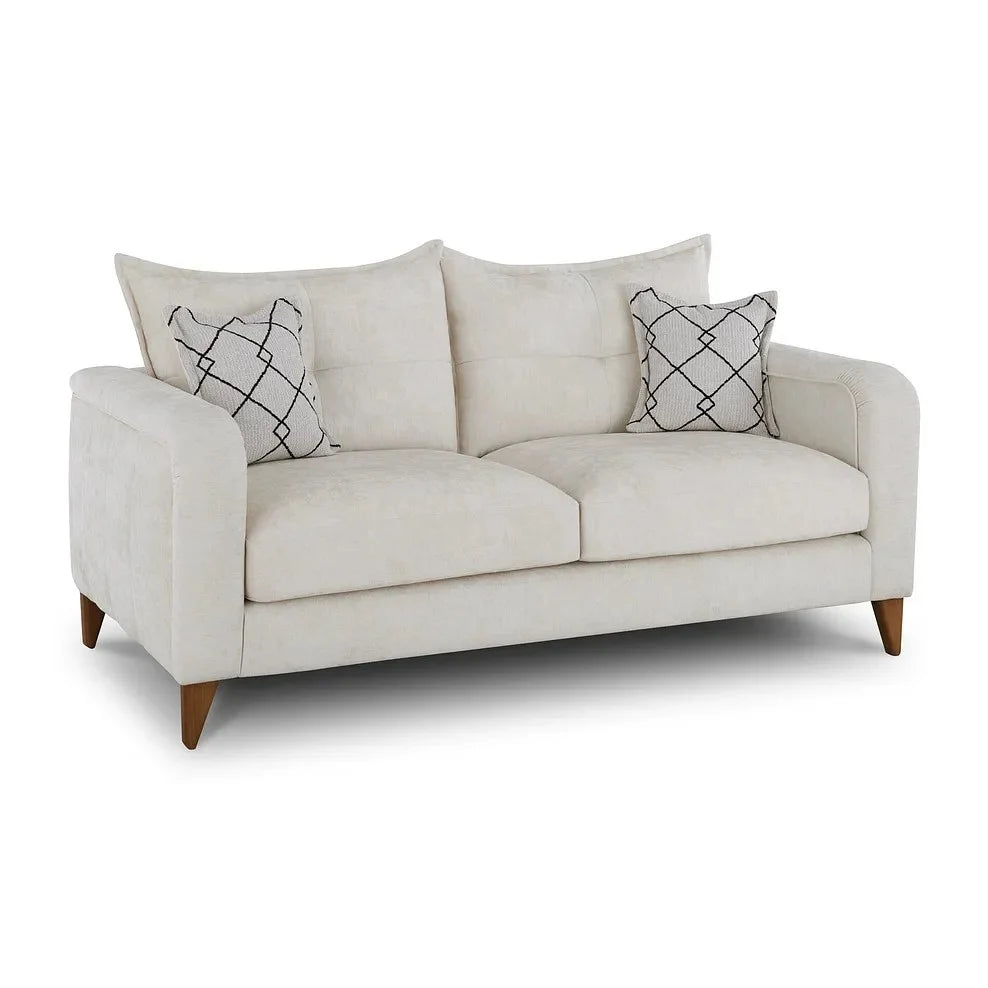 Hepburn 3 & 2 Seater Stone Beige Fabric Sofa - Oak Furnitureland