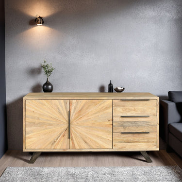 Karda Mango Wood 3 Door Sideboard