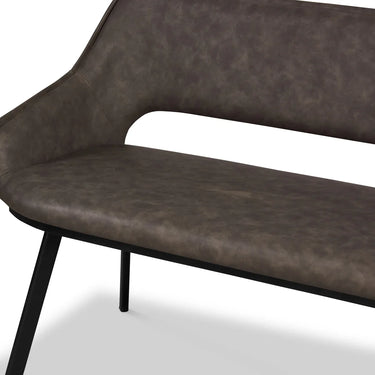 Sienna Distressed Dark Grey Leather Effect Dining Bench