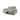 Lerato light grey fabric two-seater power recliner sofa with one footrest extended, on white background