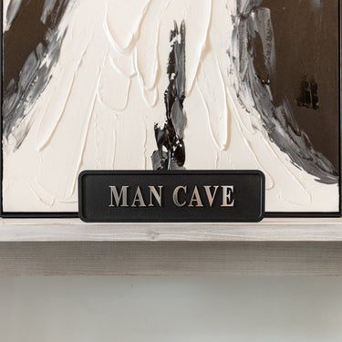 Man Cave Street Sign - Black & Silver