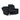 Black leather 2 seater recliner sofa with plush cushioning and adjustable footrest, modern Melina design