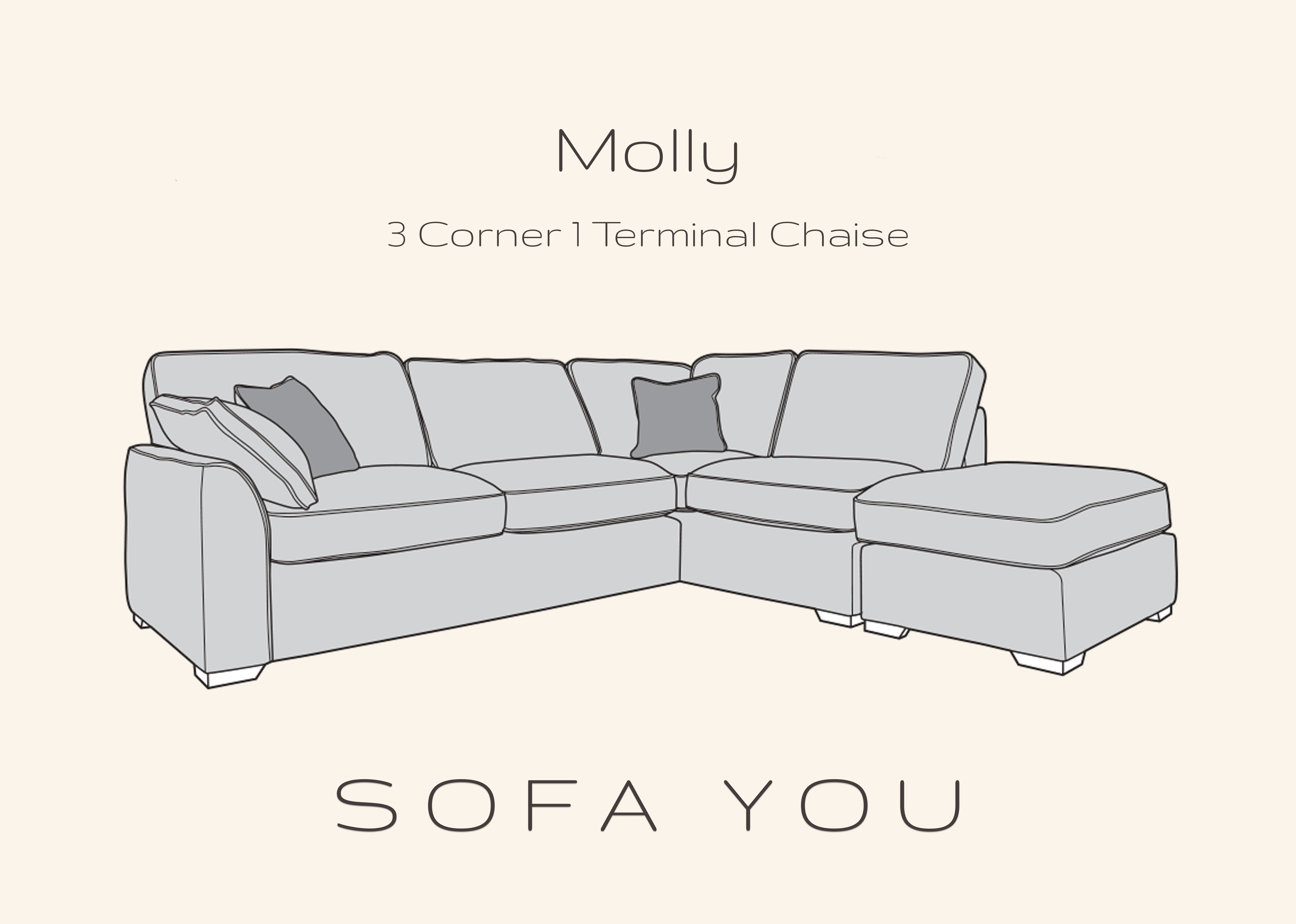 Molly Corner Terminal Chaise Sofa - Made To Order