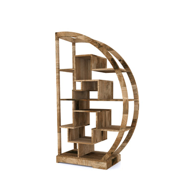 Culbert Half Moon Round Display Unit - Mango Wood