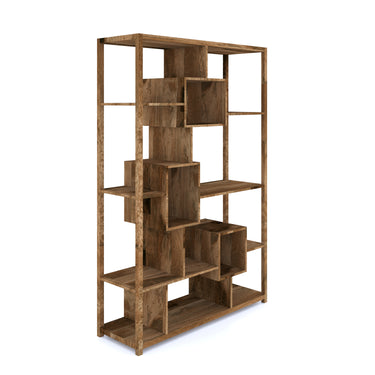 Culbert Geometric Bookcase - Mango Wood